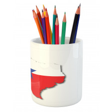 Map Outline Flag Pencil Pen Holder