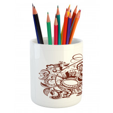 Classic Swirls Blossom Pencil Pen Holder