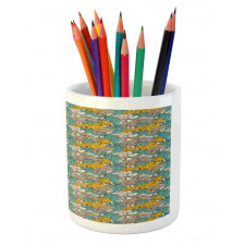 Blossoming Carnations Pencil Pen Holder