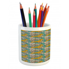 Blossoming Carnations Pencil Pen Holder