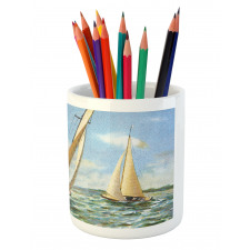 Sailing Wavy Sea Pencil Pen Holder