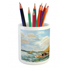 Sailing Wavy Sea Pencil Pen Holder