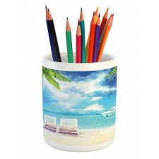 Exotic Beach Palms Pencil Pen Holder