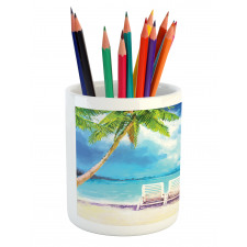 Exotic Beach Palms Pencil Pen Holder