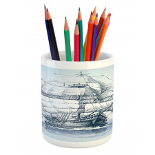 Old Ship at Sea Pencil Pen Holder