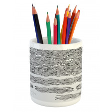 Sketchy Wavy Sea Pencil Pen Holder