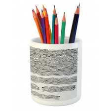 Sketchy Wavy Sea Pencil Pen Holder