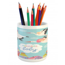 Cartoon Storks Pencil Pen Holder