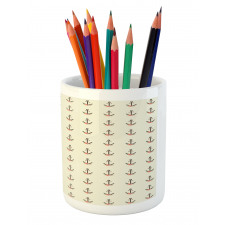 Nautical Pattern Flowers Pencil Pen Holder