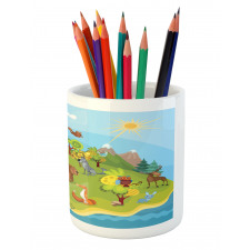 Happy Planet Mountains Pencil Pen Holder