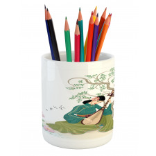 Woman Music Instrument Pencil Pen Holder