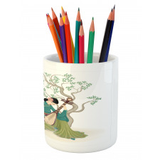 Woman Music Instrument Pencil Pen Holder