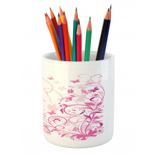 Swirls Butterflies Leaves Pencil Pen Holder