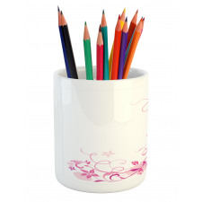 Swirls Butterflies Leaves Pencil Pen Holder