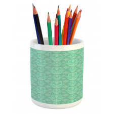 Curlicues and Doodle Flowers Pencil Pen Holder