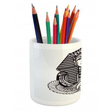 Vintage Pharaoh Tattoo Pencil Pen Holder