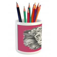 Wild Animal Floral Wreath Pencil Pen Holder