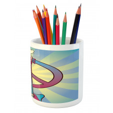 Woodstock Music Theme Pencil Pen Holder