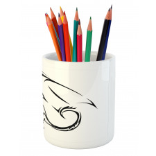 Tribal Dragon Sketch Pencil Pen Holder