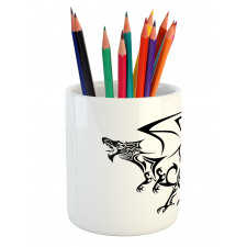 Tribal Dragon Sketch Pencil Pen Holder