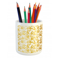 Tropic Bamboo Leaves Pencil Pen Holder