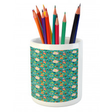 Smiling Funny Bees Doodle Pencil Pen Holder