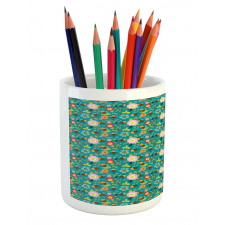 Smiling Funny Bees Doodle Pencil Pen Holder