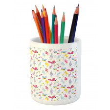 Natural Summer Flowers Pencil Pen Holder