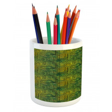 Tribal Style Geometry Pencil Pen Holder