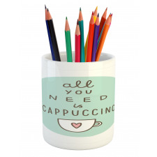 Coffee Words Heart Pencil Pen Holder