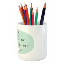 Coffee Words Heart Pencil Pen Holder