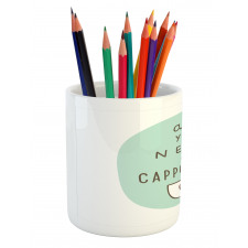 Coffee Words Heart Pencil Pen Holder