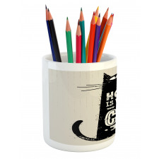 Black Cat Stained Pencil Pen Holder