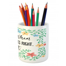 Flowers Wisdom Life Pencil Pen Holder