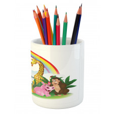 Animals Under Rainbow Pencil Pen Holder