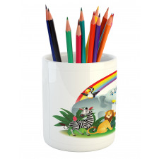 Animals Under Rainbow Pencil Pen Holder