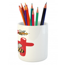 4 Hardworking Bees Pencil Pen Holder