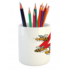 4 Hardworking Bees Pencil Pen Holder