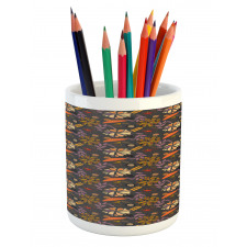 Abstract Autumn Theme Pencil Pen Holder