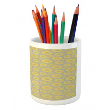 Doodle Yellow Petals Pencil Pen Holder