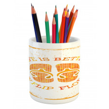 Stained Grungy Motif Pencil Pen Holder