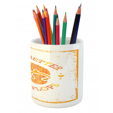 Stained Grungy Motif Pencil Pen Holder