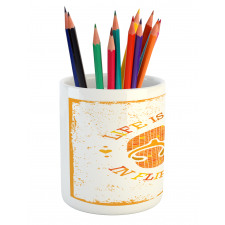 Stained Grungy Motif Pencil Pen Holder