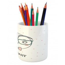 Cartoon Smart Owl Boy Pencil Pen Holder