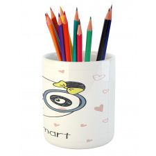 Doodle Panda Girl Glasses Pencil Pen Holder