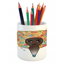 Woman with Luxuriant Hair Pencil Pen Holder