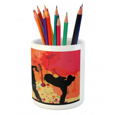 Girl Dancers Silhouette Pencil Pen Holder