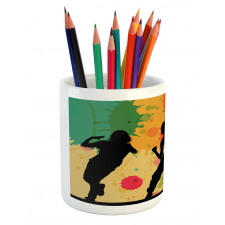 Girl Dancers Silhouette Pencil Pen Holder