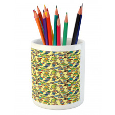 Cartoon Boys and Girls Pencil Pen Holder