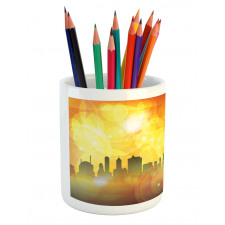 Rap Music City Skyline Pencil Pen Holder